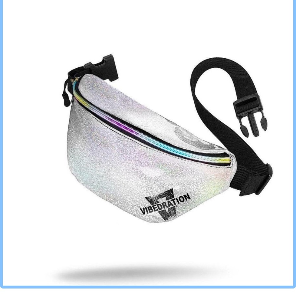 Metallic Fanny Pack Silver Sparkles Brand New